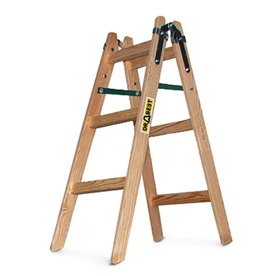 Стълба дървена двураменна 2x3 бр., 150 кг, 2.40 м, 0.95 м