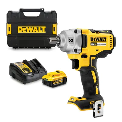 Акумулаторен гайковерт DeWALT с безчетков двигател с 1 батерия и зарядно, 18 V, 4 Ah, 447 Nm, квадрат, 1/2", DCF894M1T