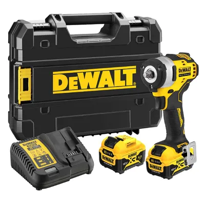 Акумулаторен гайковерт DeWALT с безчетков двигател с 2 батерии и зарядно, 12 V, 5 Ah, 339 Nm, квадрат, 3/8", DCF903P2