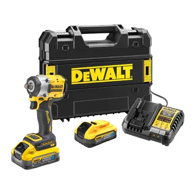 Акумулаторен гайковерт DeWALT с безчетков двигател с 2 батерии и зарядно, 18 V, 5 Ah, 406 Nm, квадрат, 1/2", DCF921H2T