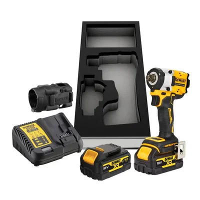 Акумулаторен гайковерт DeWALT с безчетков двигател с 2 батерии и зарядно, 18 V, 5 Ah, 406 Nm, квадрат, 1/2", DCF921P2G