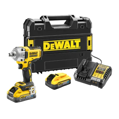 Акумулаторен гайковерт DeWALT с безчетков двигател с 2 батерии и зарядно, 18 V, 5 Ah, 812 Nm, квадрат, 1/2", DCF891H2T
