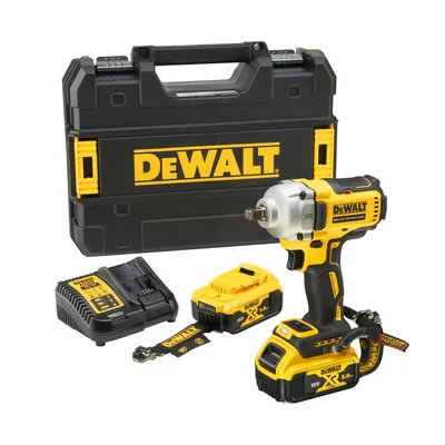 Акумулаторен гайковерт DeWALT с безчетков двигател с 2 батерии и зарядно, 18 V, 5 Ah, 812 Nm, квадрат, 1/2", DCF891P2LRT