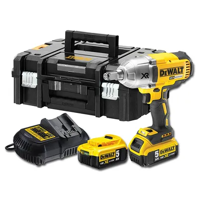 Акумулаторен гайковерт DeWALT с безчетков двигател с 2 батерии и зарядно, 18 V, 5 Ah, 950 Nm, квадрат, 1/2", DCF899HP2