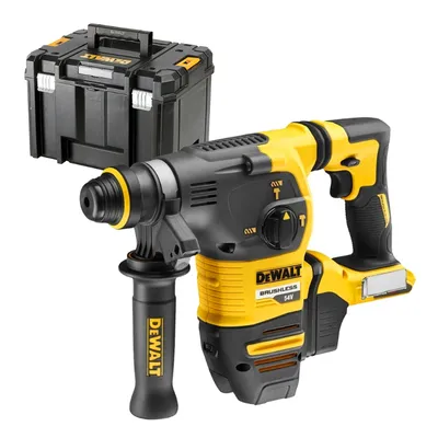 Акумулаторен перфоратор DeWALT с безчетков двигател без батерия и зарядно, SDS-plus, 54/18 V, 3.5 J, 0-4480 уд./мин, DCH333NT
