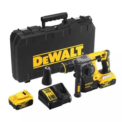 Акумулаторен перфоратор DeWALT с безчетков двигател с 2 батерии и зарядно, SDS-plus, 18 V, 5 Ah, 2.1 J, 0-4600 уд./мин, DCH274P2