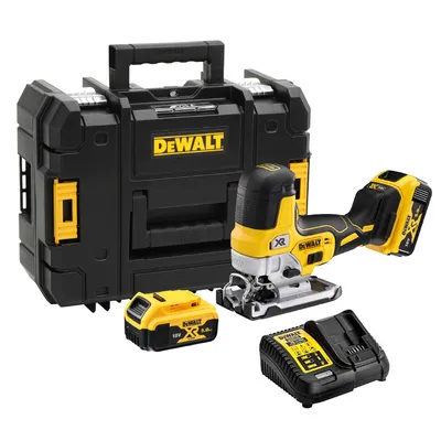 Акумулаторен прободен трион зеге DeWALT с 2 батерии и зарядно, 18 V, 5 Ah, 1000-3200 хода/мин, 26 мм, DCS335P2