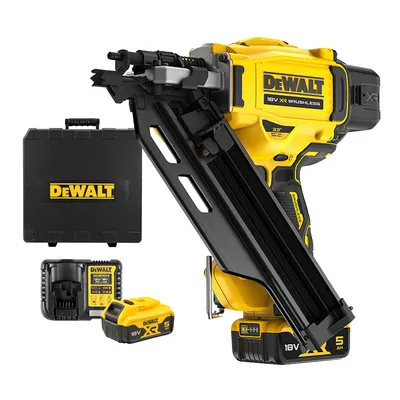 Акумулаторен такер за пирони DeWALT с 2 батерии и зарядно, 18 V, 5 Ah, 50-90 мм, DCN930P2