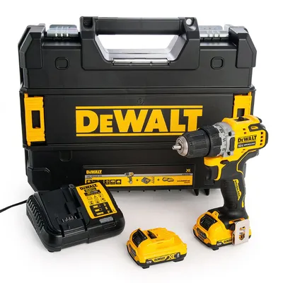 Акумулаторен винтоверт DeWALT с безчетков двигател с 2 батерии и зарядно, 12 V, 2 Ah, 57.5 Nm, 1.5-10 мм, DCD701D2