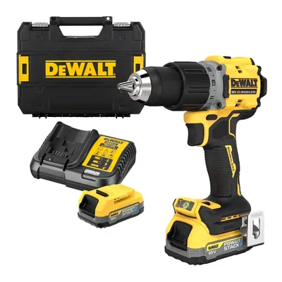 Акумулаторен винтоверт DeWALT с безчетков двигател с 2 батерии и зарядно, 18 V, 1.7 Ah, 90 Nm, 1.5-13 мм, DCD800E2T