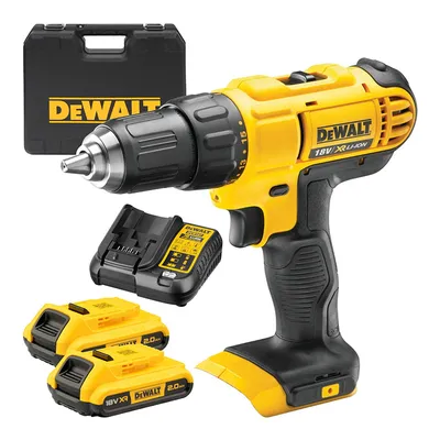 Акумулаторен винтоверт DeWALT с безчетков двигател с 2 батерии и зарядно, 18 V, 2 Ah, 42 Nm, DCD771D2