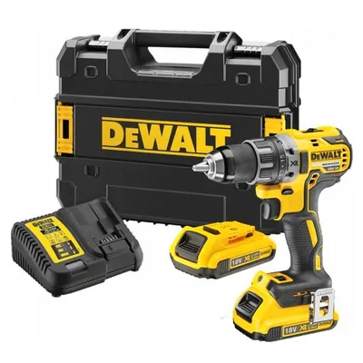 Акумулаторен винтоверт DeWALT с безчетков двигател с 2 батерии и зарядно, 18 V, 3 Ah, 70 Nm, 1.5-13 мм, DCD791L2T
