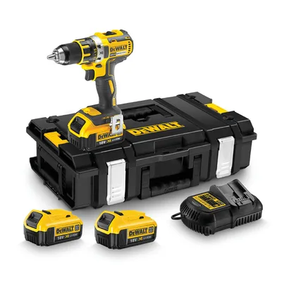 Акумулаторен винтоверт DeWALT с безчетков двигател с 3 батерии и зарядно, 18 V, 4 Ah, 60 Nm, 1.5-13 мм, DCD790M3