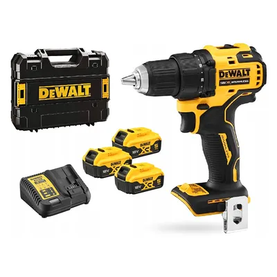 Акумулаторен винтоверт DeWALT с безчетков двигател с 3 батерии и зарядно, 18 V, 5 Ah, 65 Nm, 1.5-13 мм, DCD708P3T