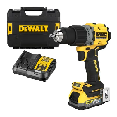 Акумулаторен винтоверт DeWALT ударен с 1 батерия и зарядно, 18 V, 1.7 Ah, 90 Nm, 1.5-13 мм, DCD805E1T