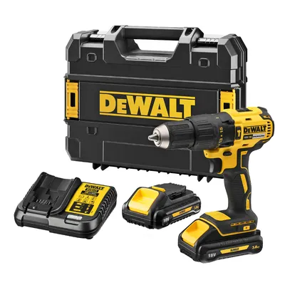 Акумулаторен винтоверт DeWALT ударен с 2 батерии и зарядно, 18 V, 4 Ah, 65 Nm, 1.5-13 мм, DCD778L2T