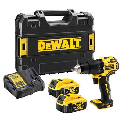 Акумулаторен винтоверт DeWALT ударен с 2 батерии и зарядно, 18 V, 5 Ah, 65 Nm, 1.5-13 мм, DCD709P2T