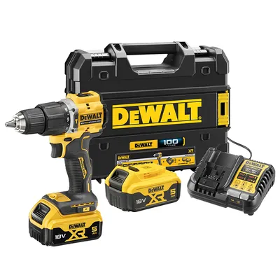 Акумулаторен винтоверт DeWALT ударен с 2 батерии и зарядно, 18 V, 5 Ah, 68 Nm, 1.5-13 мм, DCD100YP2T