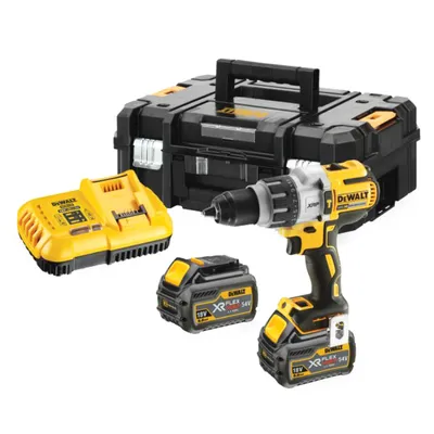 Акумулаторен винтоверт DeWALT ударен с 2 батерии и зарядно, 54/18 V, 2/6 Ah, 66 Nm, 1.5-13 мм, DCD996T2