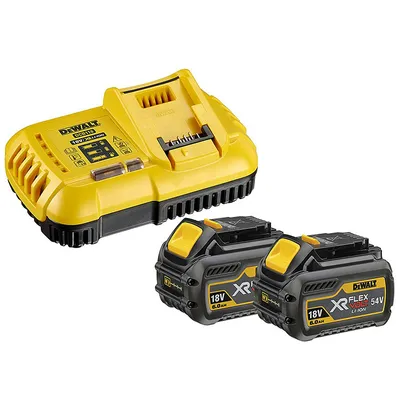Акумулаторна батерия DeWALT Li-Ion със зарядно у-во 18/54 V, 2/6 Ah, 2 бр., DCB118T2