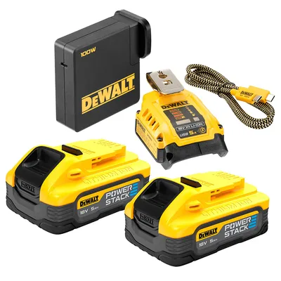 Акумулаторна батерия DeWALT Li-Ion със зарядно у-во 18 V, 5 Ah, 2 бр., DCB094H2
