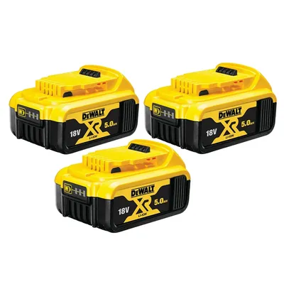 Акумулаторна батерия DeWALT Li-Ion за електроинструменти 18 V, 5 Ah, 3 бр., DCB184P3