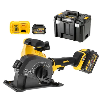 Фреза за канали в бетон DeWALT акумулаторна с 2 батерии и зарядно, 54/18 V, 2/6 Ah, 9000 об./мин, 125 мм, DCG200T2