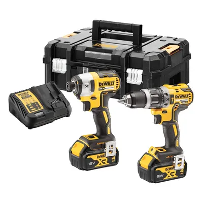 Комплект акумулаторни инструменти DeWALT с 2 батерии и зарядно, DCD791, DCF887N, 18 V, 4 Ah, DCK266M2T