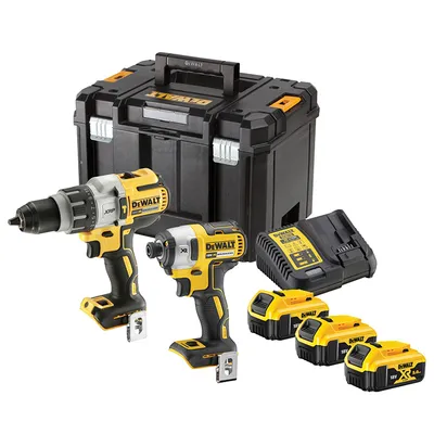 Комплект акумулаторни инструменти DeWALT  с 3 батерии и зарядно, DCF887, DCD996, 18 V, 5 Ah, DCK276P3T