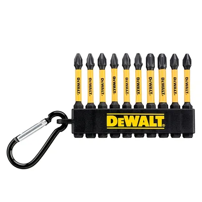 Комплект битове DeWALT PH/PZ с карабинер 57 мм, 10 бр., DT7274