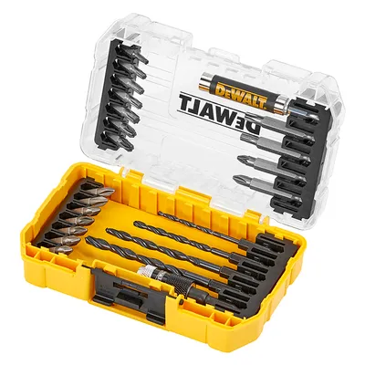 Комплект битове DeWALT PH/PZ/SB/TX/SW с магнитен държач 1/4", 25 бр., DT70708