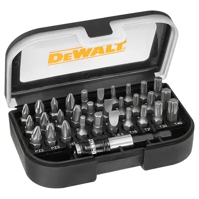 Комплект битове DeWALT PH/PZ/SB/TX/SW с магнитен държач 1/4", 31 бр., DT7944TS