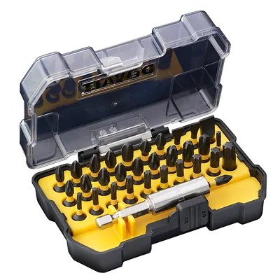 Комплект битове DeWALT PH/PZ/SB/TX, ударни с магнитен държач 1/4", 25 мм, 32 бр., DT70523T