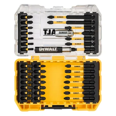Комплект битове DeWALT PH/PZ/TX с магнитен държач 1/4", 37 бр., Extreme FlexTorq
