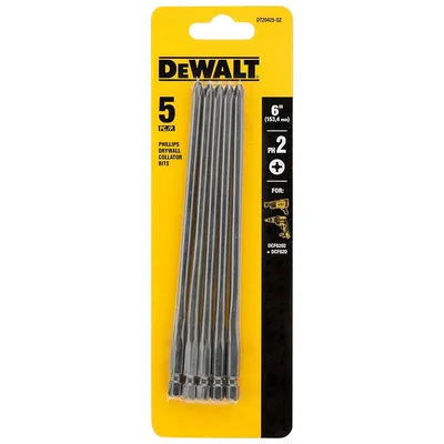 Комплект битове DeWALT удължени PH 2, 156 мм, 5 бр., DT20425