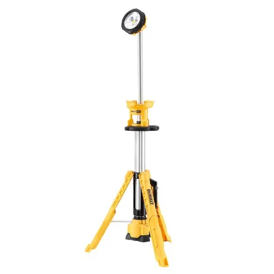 LED прожектор DeWALT акумулаторен със статив  без батерия и зарядно, 18 V, 1.5-5 Ah, 3500 K, жълт, DCL079
