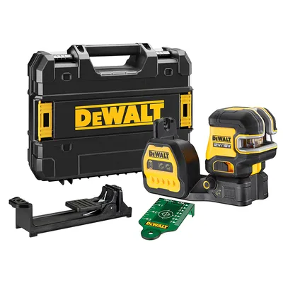 Линеен лазерен нивелир DeWALT с 2 лъча  без батерия и зарядно, 12/18 V, 30 м, 50 м, 0.3 мм/м, DCE825NG18