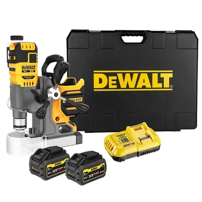 Магнитна бормашина DeWALT аумулаторна с 2 батерии и зарядно, 54/18 V, 3/9 Ah, 130-420/250-810 об./мин, 13-19 мм, 9.9 kN, DCD1623X2G