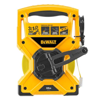 Ролетка за големи дължини DeWALT с ръкохватка  30 м, DWHT34218