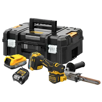 Акумулаторен лентов шлайф DeWALT  с 2 батерии и зарядно, 18 V, 1.7 Ah, 0-1700 м/мин, 457x13 мм, DCM200E2T