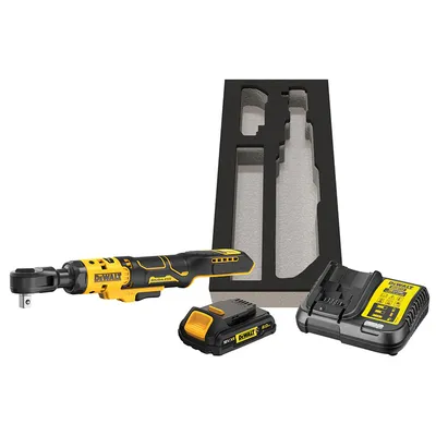 Акумулаторна тресчотка DeWALT с 1 батерия и зарядно, 18 V, 2 Ah, 95 Nm, квадрат, 1/2", DCF512D1G