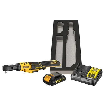 Акумулаторна тресчотка DeWALT с 1 батерия и зарядно, 18 V, 2 Ah, 95 Nm, квадрат, 3/8", DCF513D1G