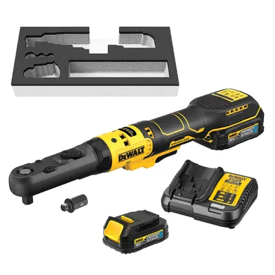 Акумулаторна тресчотка DeWALT с 2 батерии и зарядно, 18 V, 1.7 Ah, 102 Nm, квадрат, 3/8" и 1/2", DCF510E2G