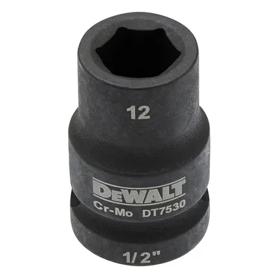 Вложка милиметрова DeWALT 6-стен ударна 12 мм х 1/2", DT7530