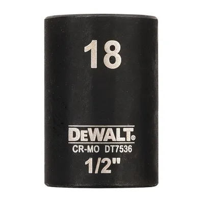 Вложка милиметрова DeWALT 6-стен ударна 18 мм х 1/2", DT7536