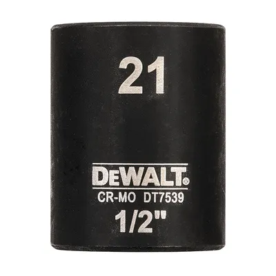 Вложка милиметрова DeWALT 6-стен ударна  21 мм х 1/2", DT7539