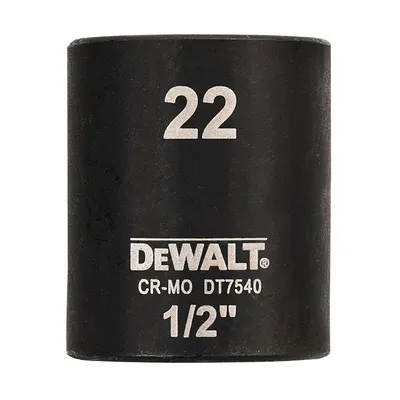 Вложка милиметрова DeWALT 6-стен ударна 22 мм х 1/2", DT7540