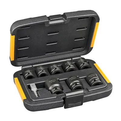 Вложки комплект DeWALT ударни 9 бр., 10-27 мм х 1/2" - 1/4", DT7507