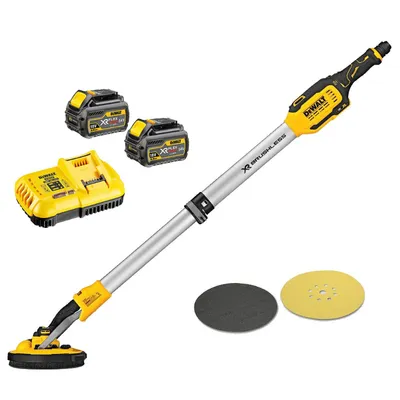 Акумулаторен шлайф / жираф за стени и тавани DeWALT с 2 батерии и зарядно, 54 V, 2 Ah, ф 225 мм, 700-1200 об./мин, DCE800T2