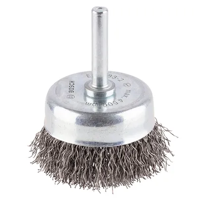 Четка чашковидна за бормашина Bosch от стоманена тел 50 мм, 6 мм, 0.3 мм, PRO Metal clean